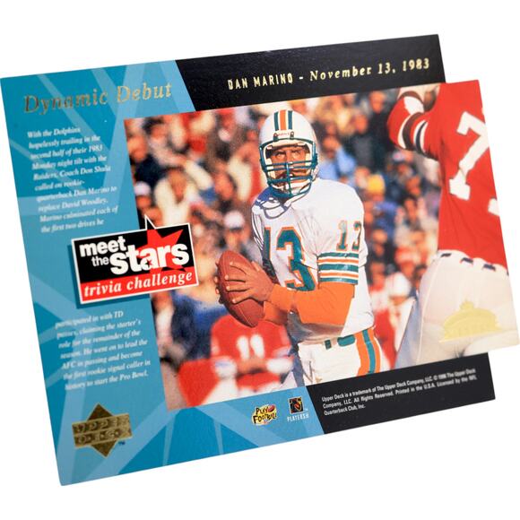 Dan Marino 1996 Upper Deck 5"x7" Meet the Stars Jumbo Cards Miami Dolphins - Picture 15 of 16